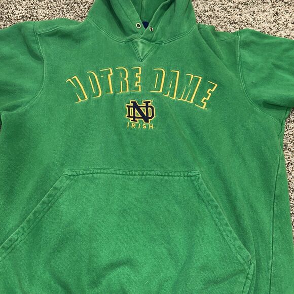 Vintage Notre Dame Irish Embroidered Logo 90s Team Edition Hoodie Sweatshirt - Picture 3 of 6